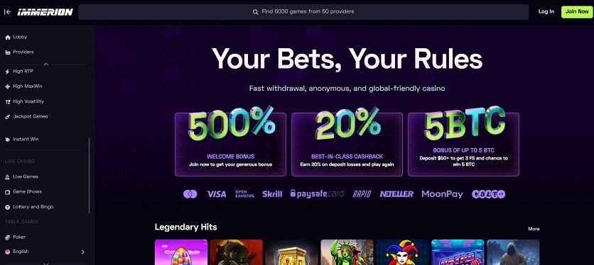 Recensione del Casinò Online Immerion Recensione del Casinò Online Immerion